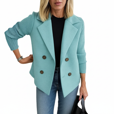 Martine I Blazer Elegante con Mangas de Punto