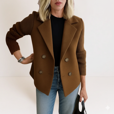 Martine I Blazer Elegante con Mangas de Punto