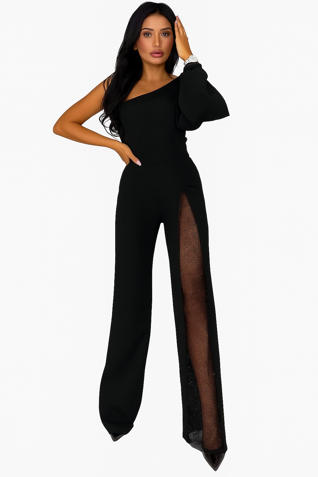 Sophia | Elegante Mono de Un Hombro con Detalle Brilla