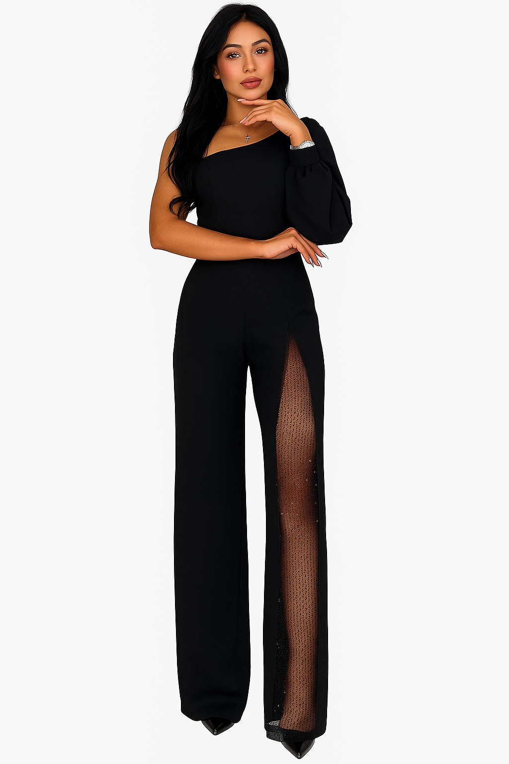 Sophia | Elegante Mono de Un Hombro con Detalle Brilla