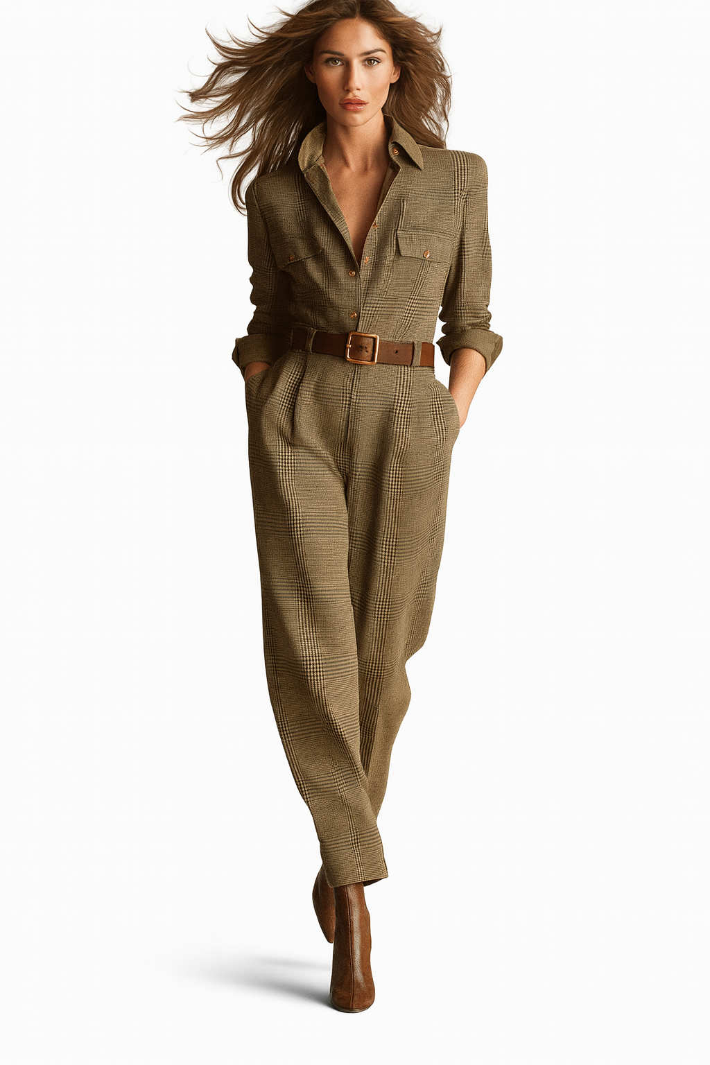 Paula | Mono a cuadros con detalles sofisticados