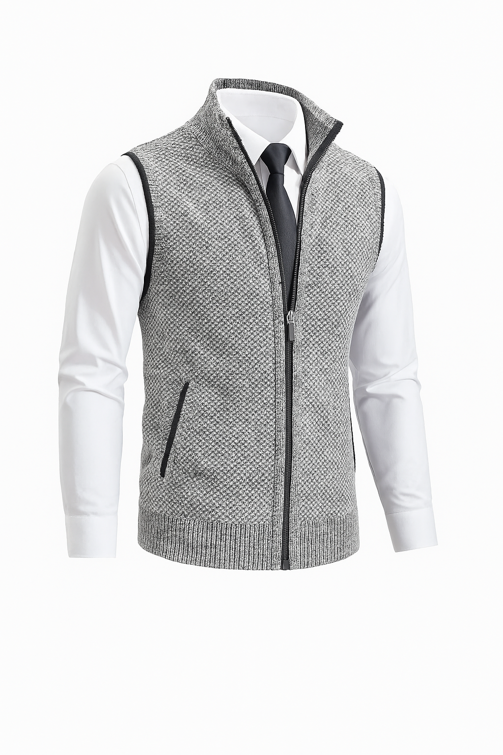 Levan | Chaleco de punto con cremallera integral