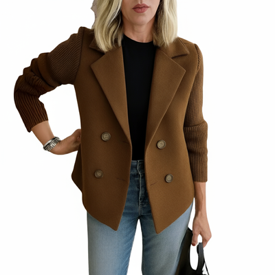 Martine I Blazer Elegante con Mangas de Punto