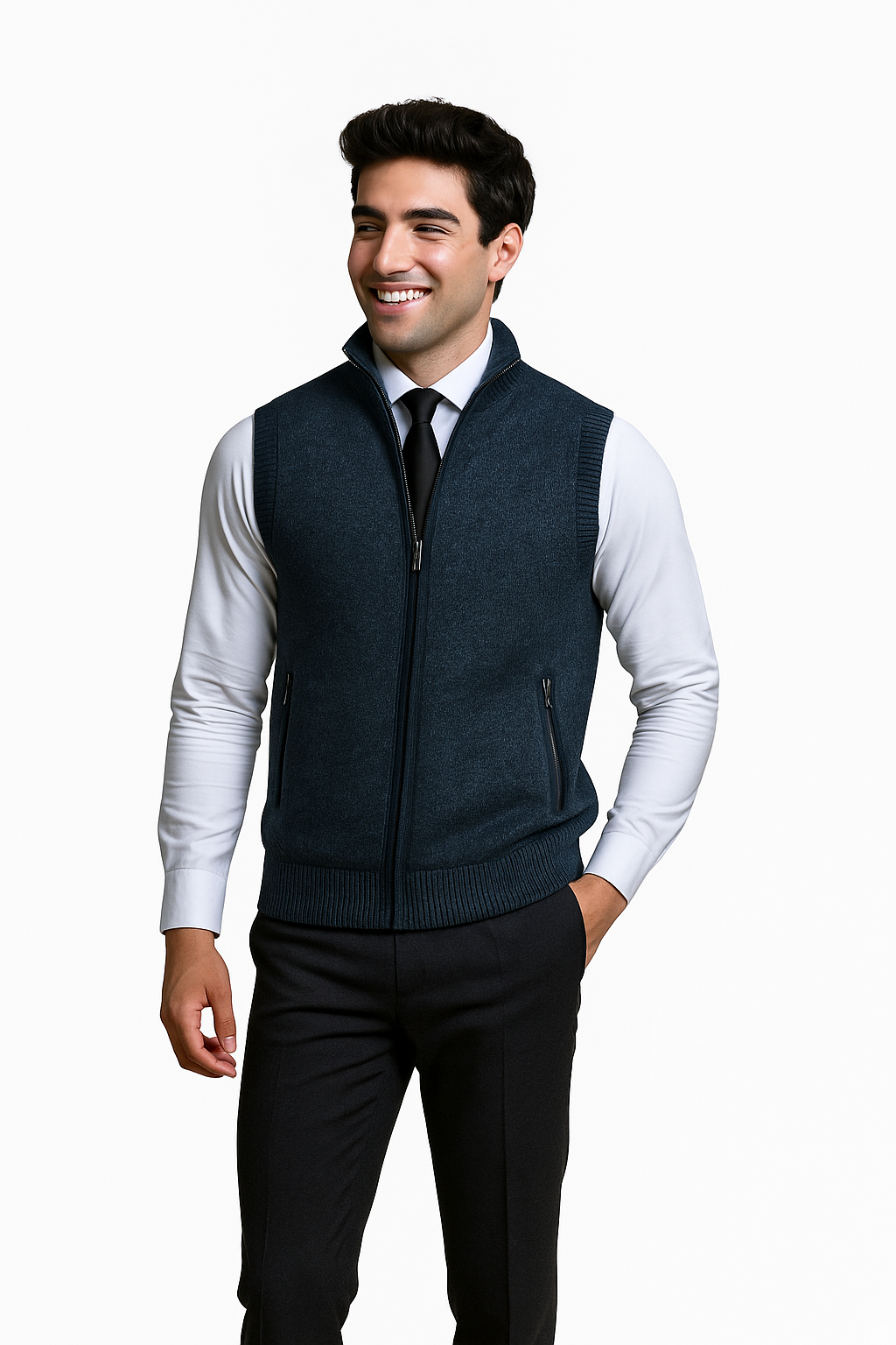 Levan | Chaleco de punto con cremallera integral