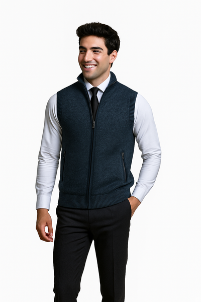 Levan | Chaleco de punto con cremallera integral