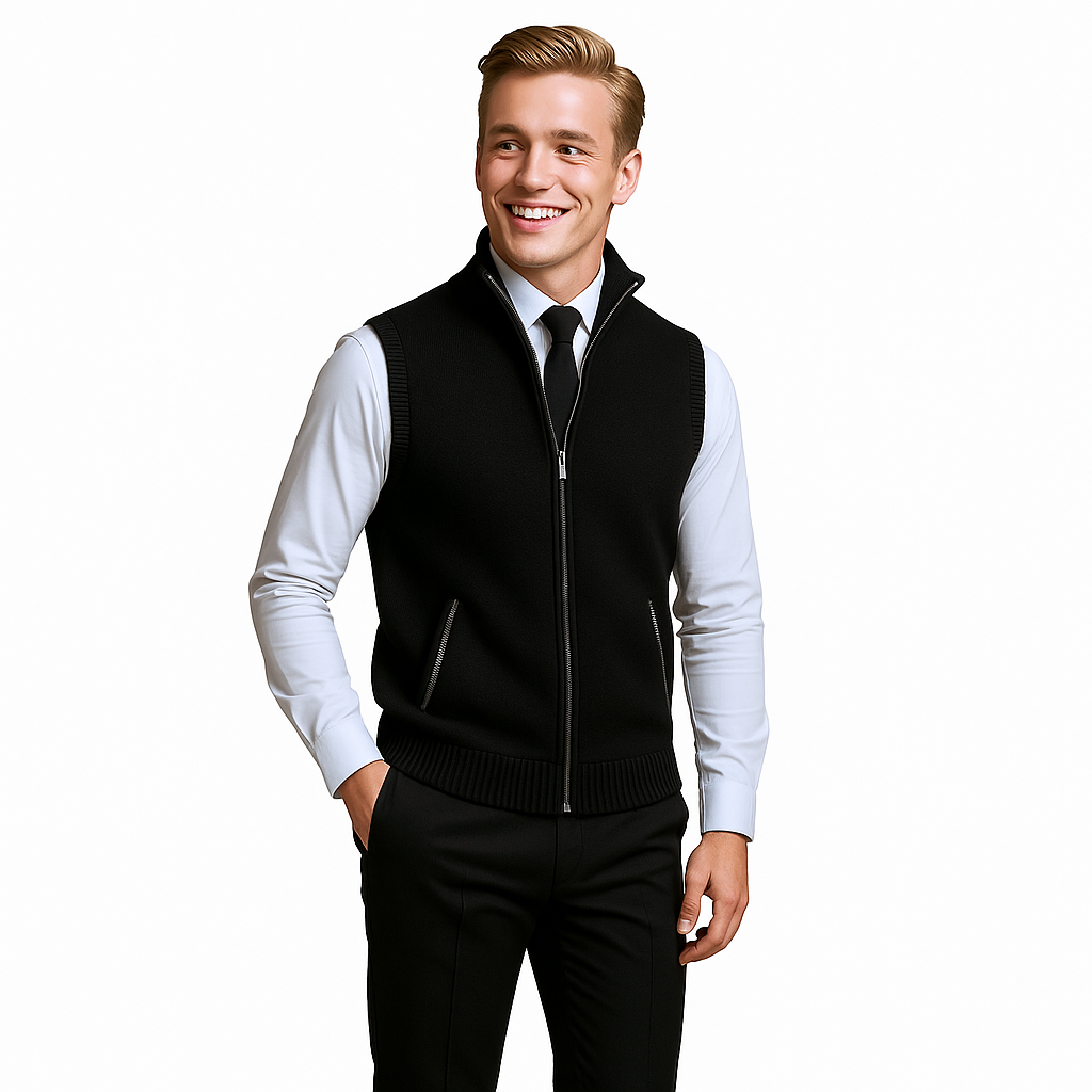 Levan | Chaleco de punto con cremallera integral