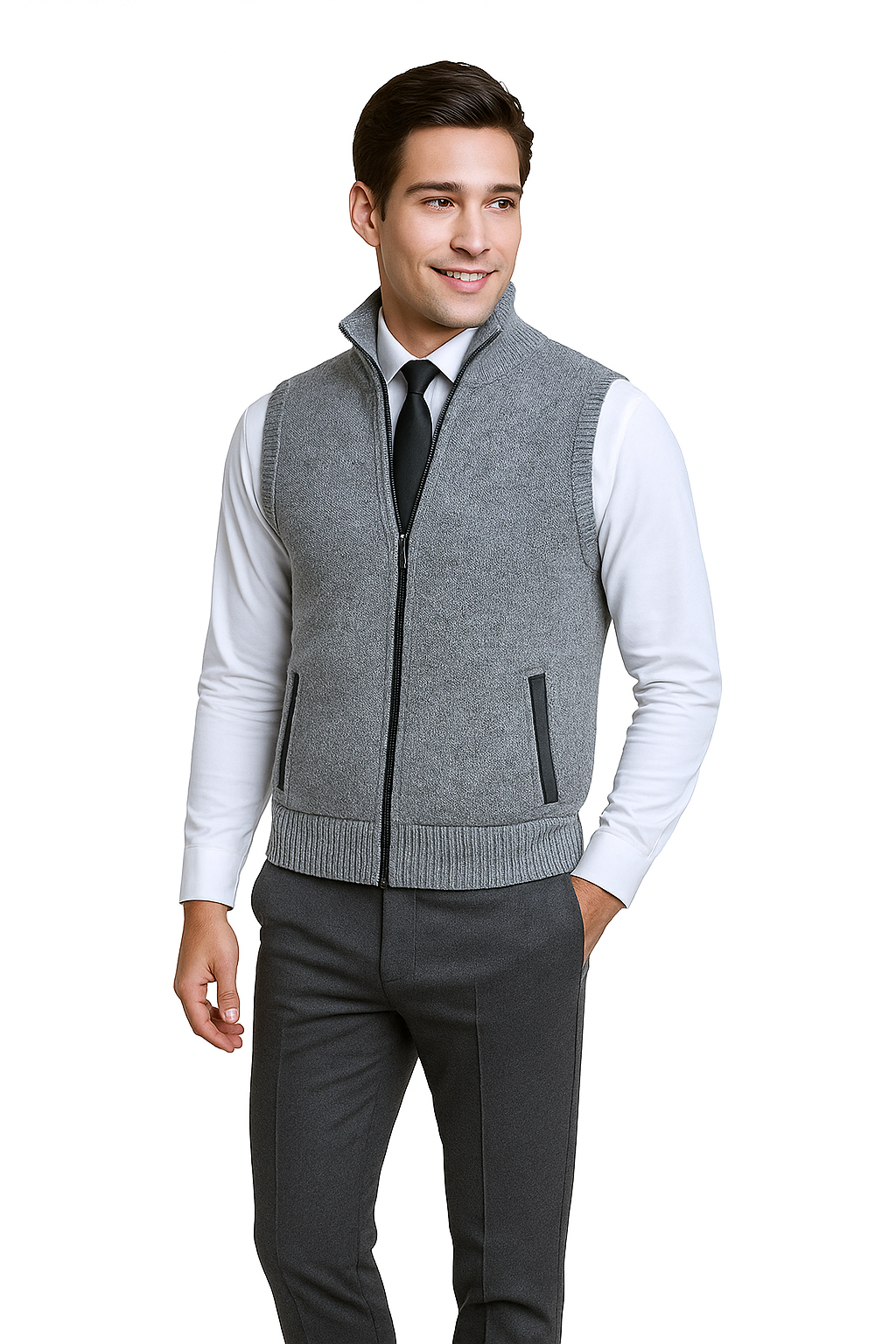 Levan | Chaleco de punto con cremallera integral
