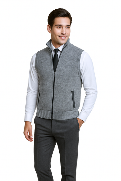 Levan | Chaleco de punto con cremallera integral