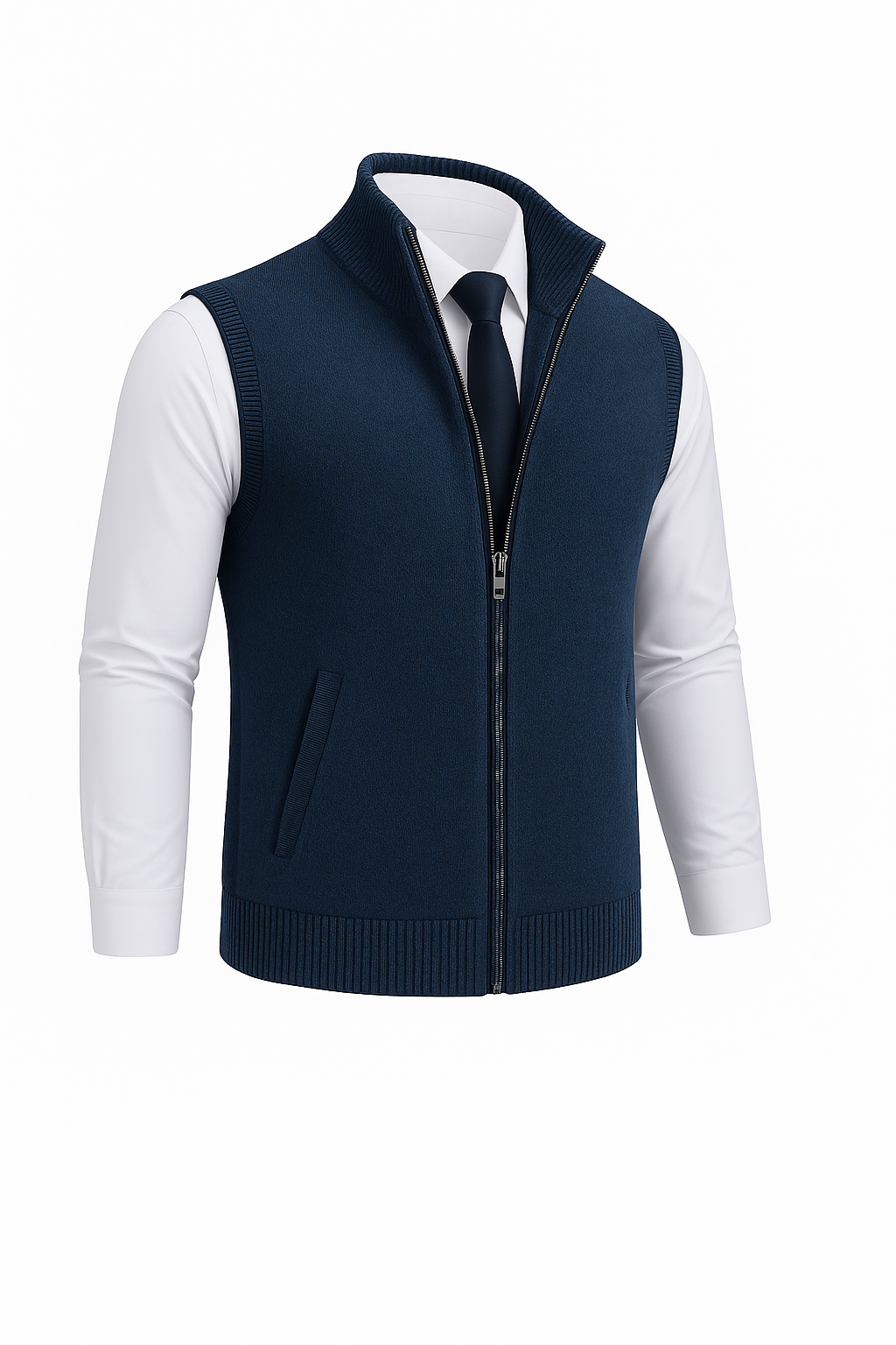 Levan | Chaleco de punto con cremallera integral