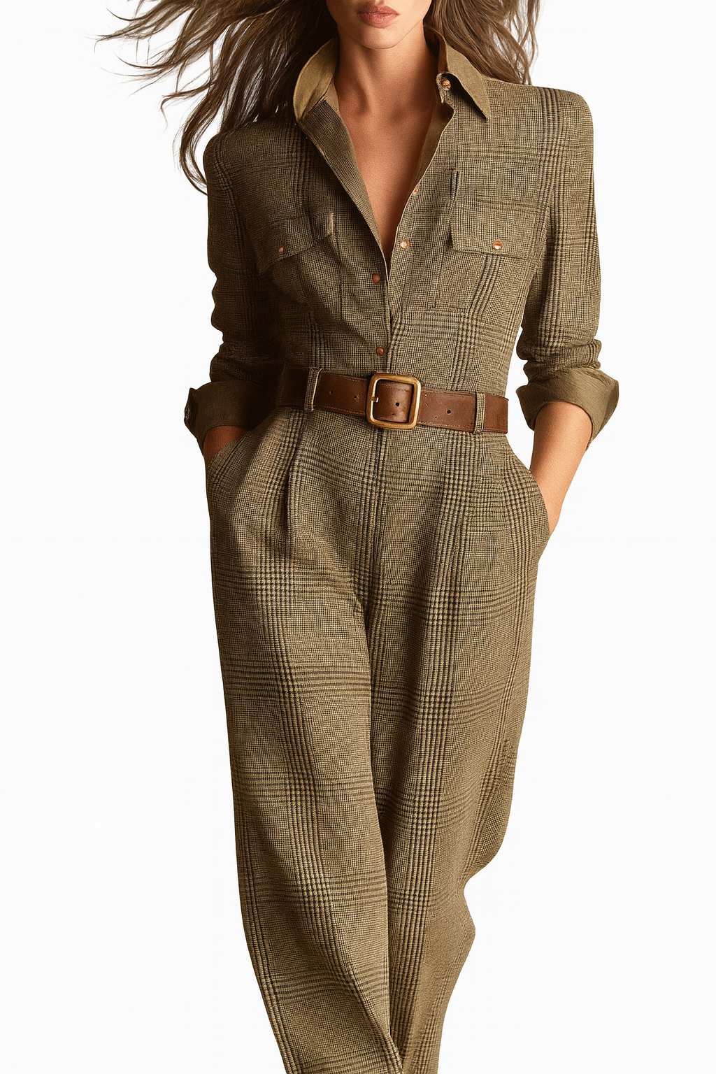 Paula | Mono a cuadros con detalles sofisticados