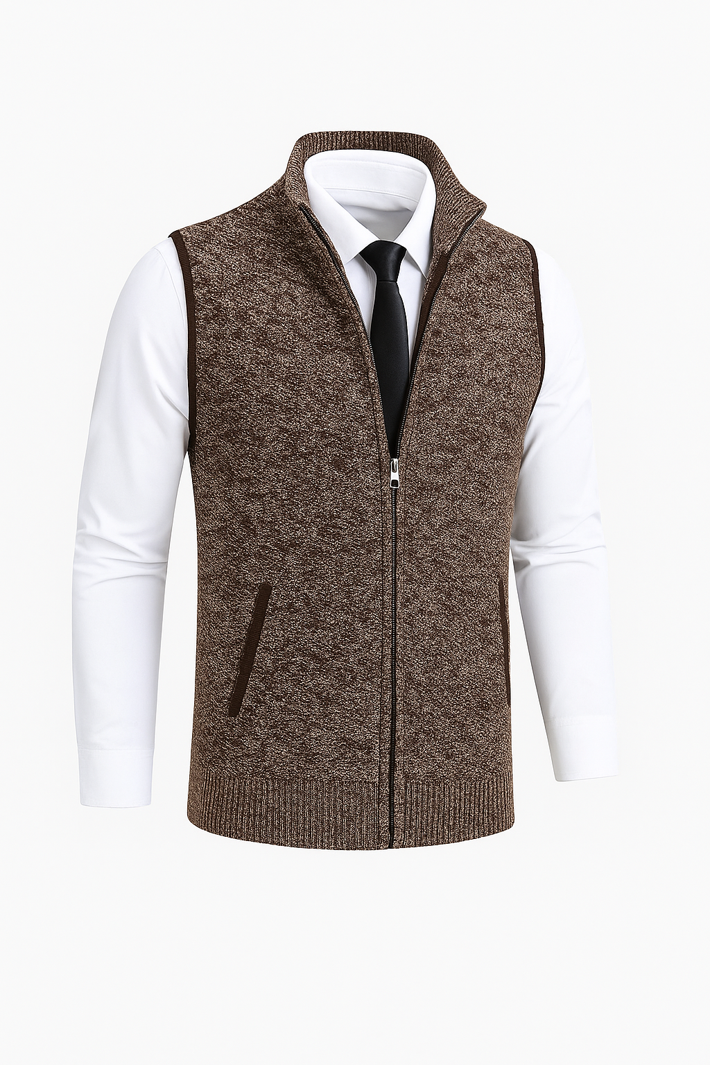 Levan | Chaleco de punto con cremallera integral