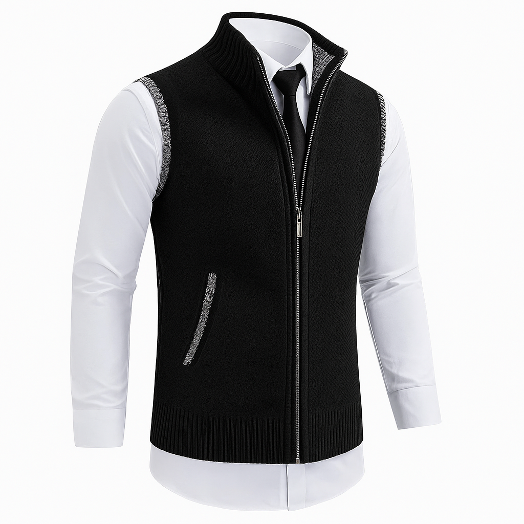 Levan | Chaleco de punto con cremallera integral