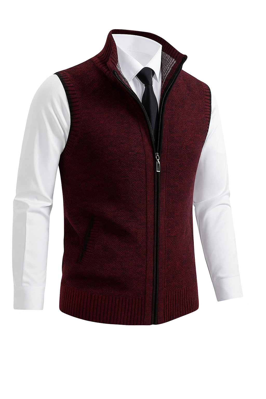 Levan | Chaleco de punto con cremallera integral